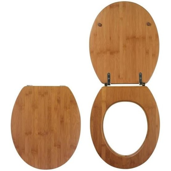 Wirquin 20719732, siège de WC rond et souple, bambou, bambou, 2,6 kg