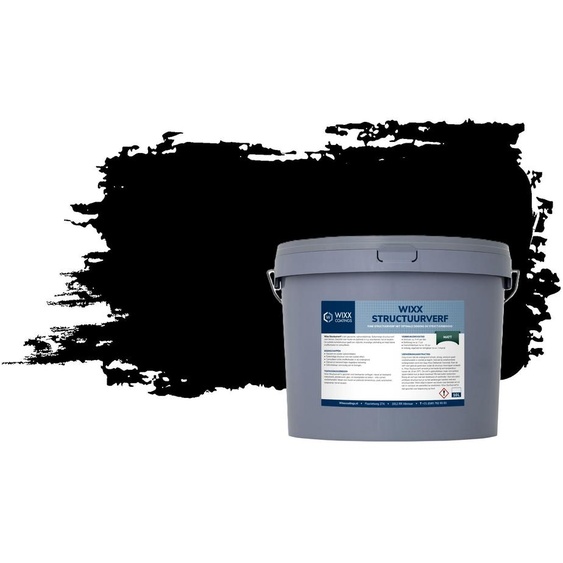 Wixx Peinture Structurée Mat - 10L - RAL 9005 | Noir intense - 10L