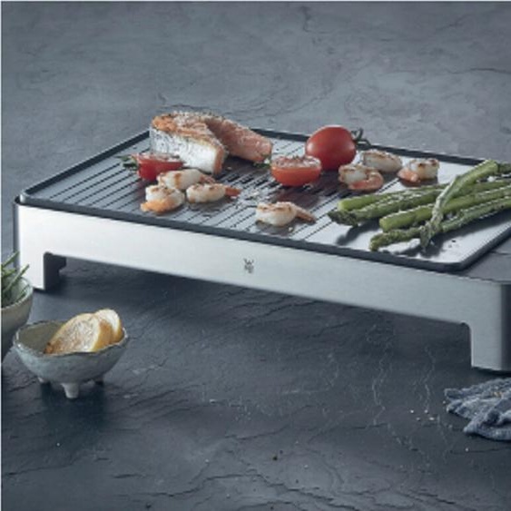 WMF LONO grill de table plat et nervuré - 2300 Watt Silver