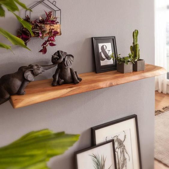 WOHNLING étagère murale arbre bord acacia bois design étagère flottante 115cm étagère solide