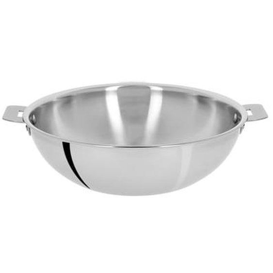 Wok  à poignée amovible en inox