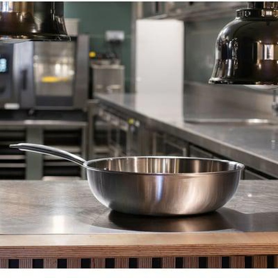 Wok triply 24cm en acier inoxydable fabrique en france