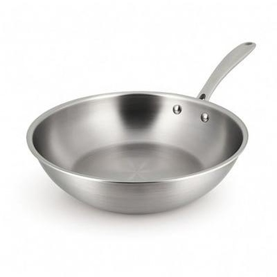 Wok triply 24cm en acier inoxydable fabrique en france