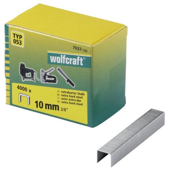 Wolfcraft Agrafes larges pour agrafeuse hauteur 10 mm 4000 pcs 7037100