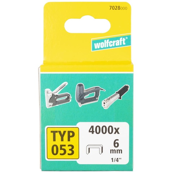 Wolfcraft Agrafes larges pour agrafeuse hauteur 6 mm 4000 pcs 7028000