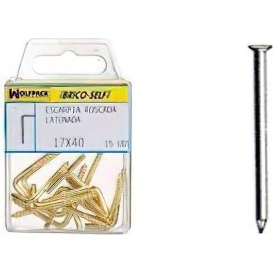 WOLFPACK LINEA PROFESIONAL - Pointe conique en acier laitonnée 1,50x25 mm. 60 pièces.