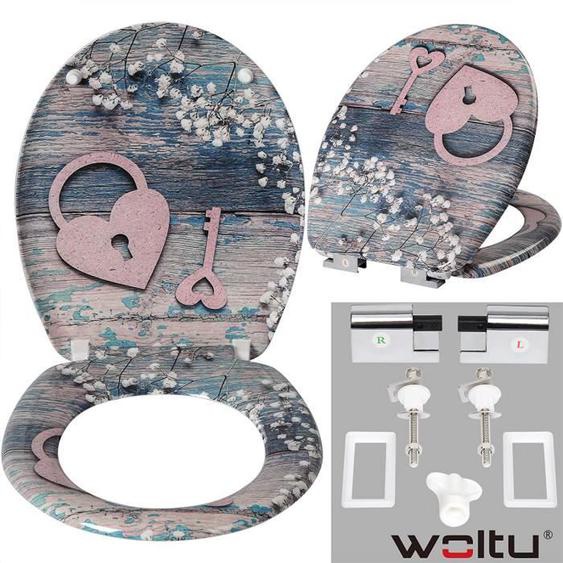 WOLTU Abattant de Toilette, en Duroplaste Couvercle de WC, antibactérien avec softclose Fonction,Clé de Coeur