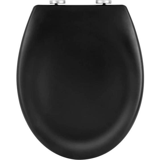 WOLTU Abattant WC, Couvercle WC Noir Mat ,Siège de Toilette à Fermeture en Douceur pour Couvette O, W0ITT1002