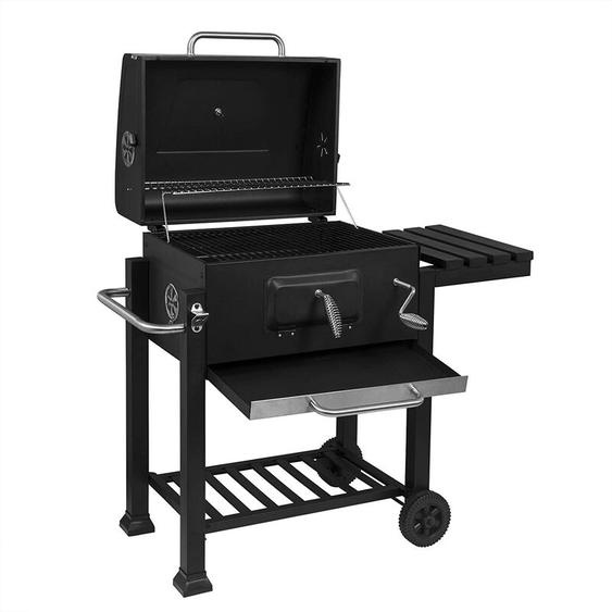WOLTU Barbecue au Charbon de Bois, Barbecue réglable en Hauteur et avec Roues, 113x45, 5x100cm, Noir