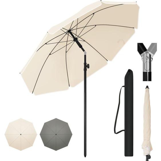 Woltu - Parasol de Jardin Extérieur, Parasol Plage, Hauteur Réglable, Parasol pour Balcon, Terrasse, Plage, Marché, Anti-UV, Sac de Rangement, φ 155