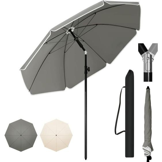 Woltu - Parasol de Jardin Extérieur, Parasol Plage Hauteur Réglable, Parasol pour Balcon, Terrasse, Plage, Marché, Anti-UV, Sac de Rangement, φ 175
