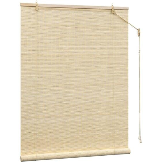 Woltu - Store Enrouleur Bambou, 110x220 cm, Store Bambou, Protection Solaire, Store Vénitien en Bambou, Tirage Latéral, Store Occultant, Respirant,