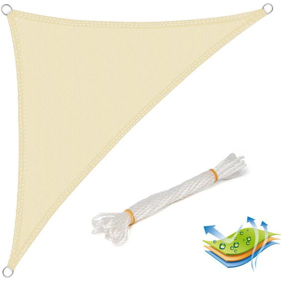 Woltu - Voile dombrage triangulaire 3x3x4,25m, en hdpe, protection contre le soleil avec protection uv pour jardin/terrasse, Crème