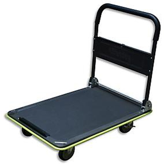 WONDAY Chariot pliable Gris Noir capacité 300 kg, porte outils - Dim. déplié : L90 x H84,5 x P60 cm