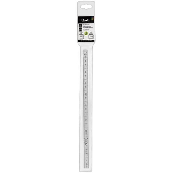 Wonday Réglet inox flexible 2 faces - 1 face en mm et 1 face en 1/2 mm. Longueur 30 cm
