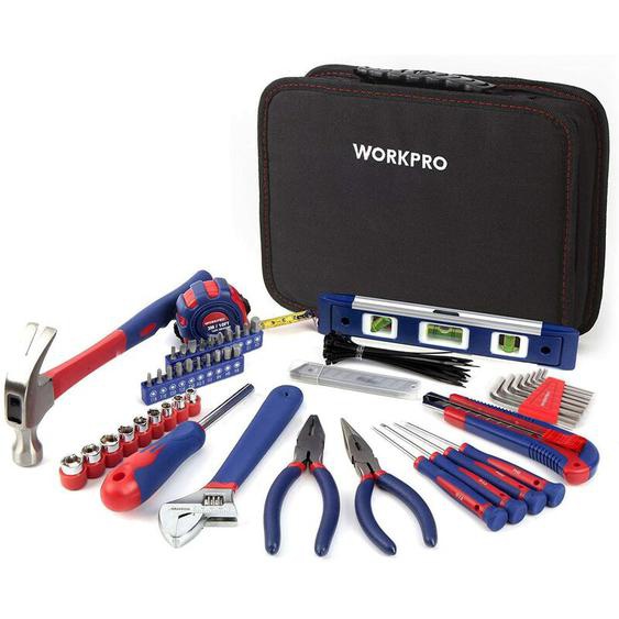 Kit dOutils avec Sac de Rangement Parfait pour Bricolage, Entretien Domestique - 100 Pièces - Workpro