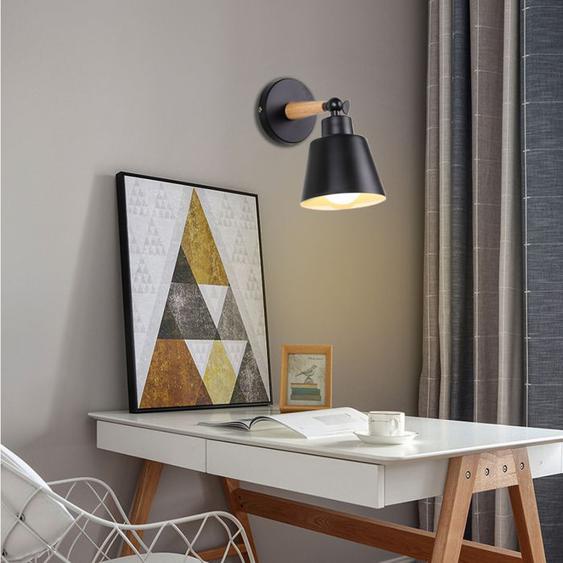 WOTTES 4PCS Applique Murale Vintage Industrielle, E27 Luminaire en Métal Noir Lampe Murale Interieur Rétro pour Cuisine Restaurant
