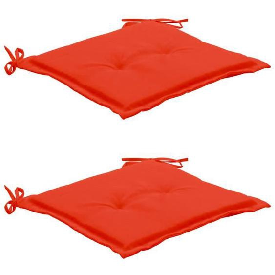 WXS Coussins de chaise de jardin 2 pcs 50 x 50 x 3 cm Rouge