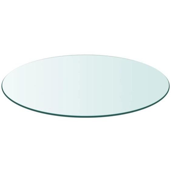WXS Dessus de table ronde en verre trempé 500 mm  Plateaux de table Épaisseur : 8 mm Transparent