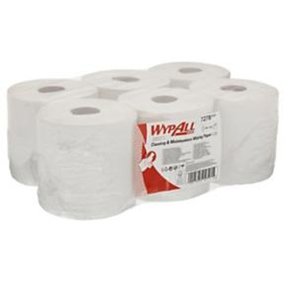 Wypall L20 papier dessuyage à dévidage central double épaisseur - Blanc - 7278 - Lot de 6 bobines de 152 m
