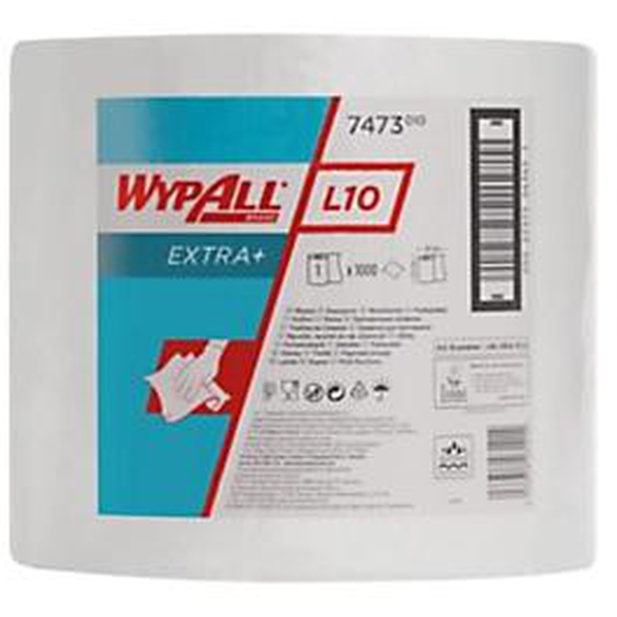 Wypall Papier dessuyage à dévidage central L20 simple épaisseur 1000 feuilles 236 mm - 7473 - Blanc - Lot de 2 rouleaux de 380 m