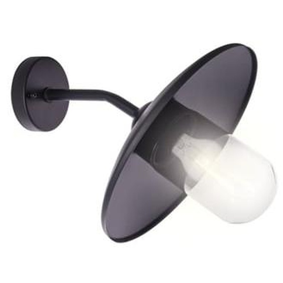 Applique murale filaire noire indus IP44, culot E27, 60W max