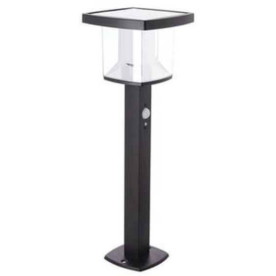 Borne Solaire 50cm IP44 600 Lumens - Détecteur de mouvements - 3 modes de fonctionnement - Noir
