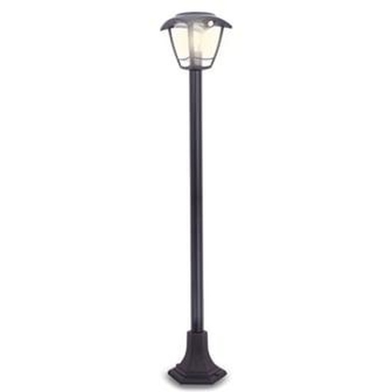 Borne solaire rétro LED IP44, 400 lumens, détecteur de mouvement, avec ampoule, Noir