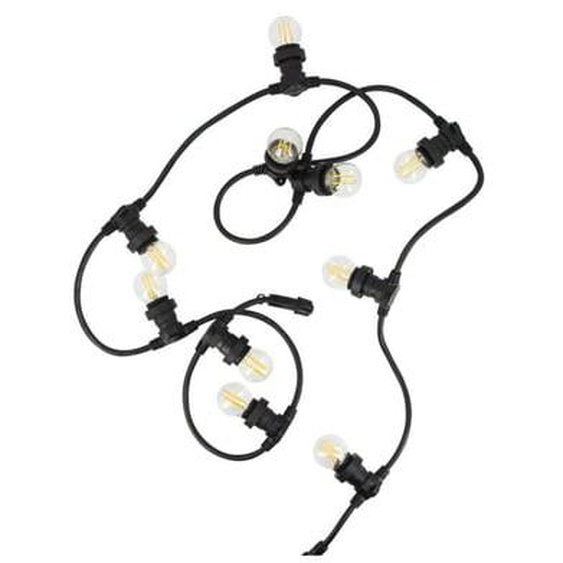 Guirlande Guinguette LED Noire, x10 Ampoules Vintage E27 Incluses, 5m Extensible, Conso 43W