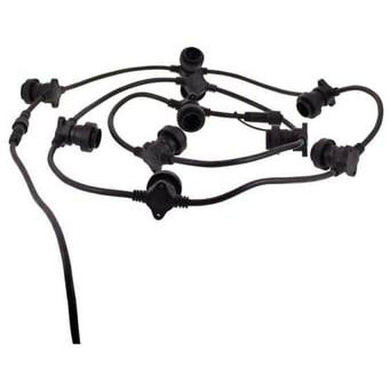 Guirlande LED 10M extensible, 10 douilles, compatible ampoules E27 (non incluses)