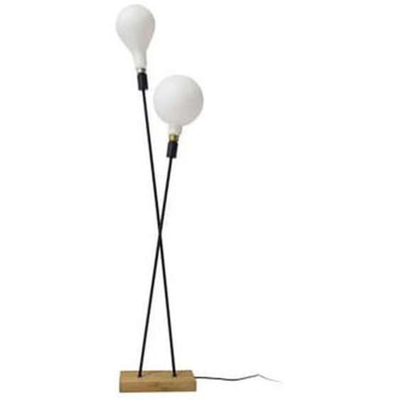 Lampadaire Twinsy bambou et métal noir Xanlite Déco