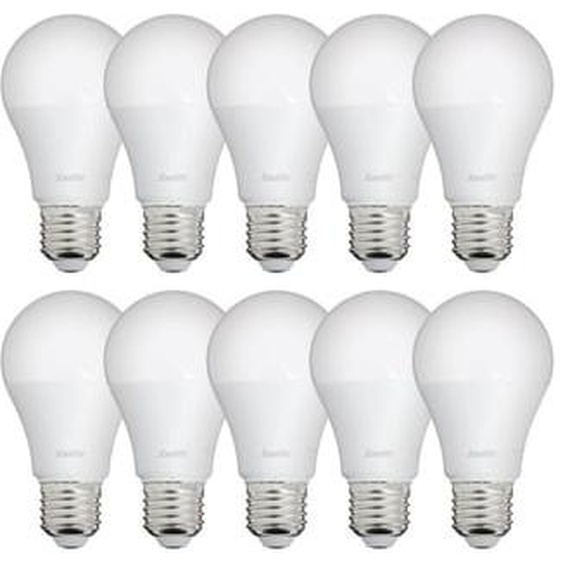 Lot de 10 Ampoules LED A60, culot E27, 9W cons. (60W eq.), lumière Blanc Neutre