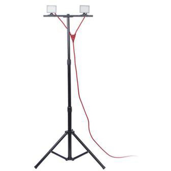 Projecteur de Chantier LED sur Pied, Filaire, x2 Projecteurs 20 W, 2800 Lumens