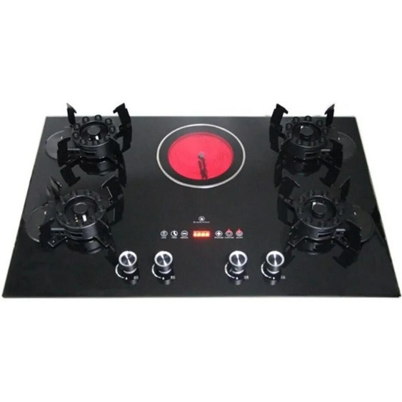 XMSJ Cuisinière électrique à gaz liquéfié en céramique électrique à disque magique à 5 têtes