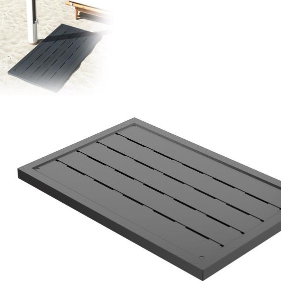 XMTECH élément de sol, 100 x 65 cm plate-forme de douche, plaque de sol antidérapante en plastique, tapis de douche Indoor & Outdoor pour douche extérieure douche de jardin, grille de douche et de sauna, anthracite