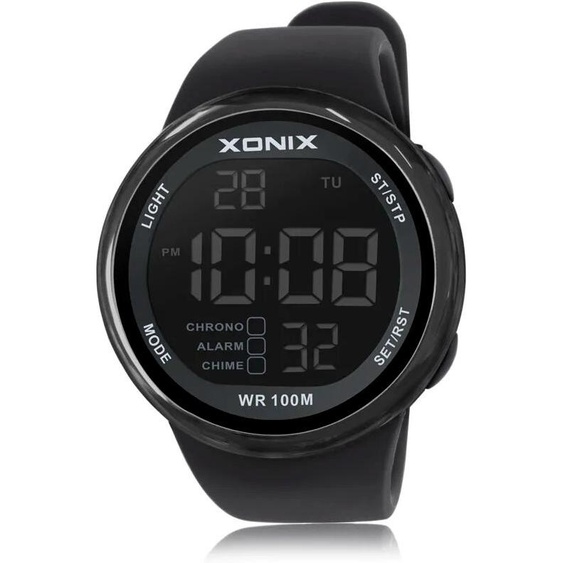 Xonix hommes sport montres numériques Hardlex verre minéral lumière LED étanche 100m Chrono minuterie natation plongée en plein air