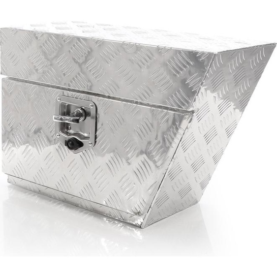 XPOtool Sous-caisse de camion en Aluminium – 60 x 25 x 20 cm – 50 L – Droite – avec Serrure et 2 clés – Boîte de timon de rangement Coffre de camion Caisse à outils Malle de transport