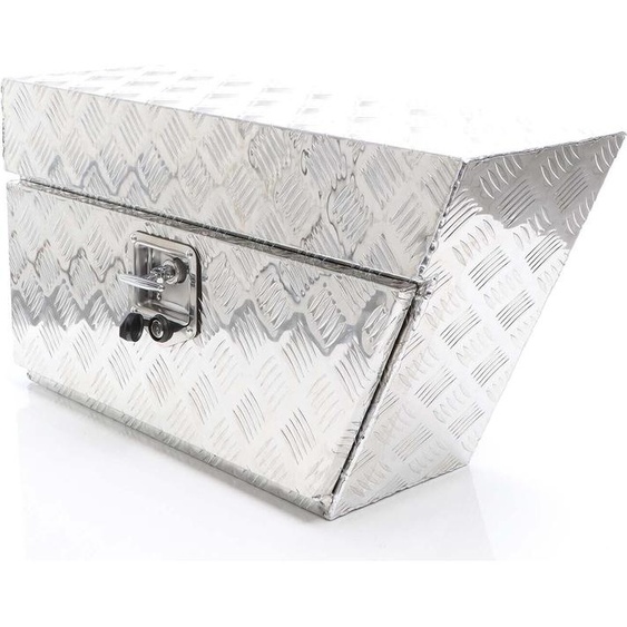 XPOtool Sous-caisse de camion en Aluminium – 75 x 25 x 40 cm – 60 L – Droite – avec Serrure et 2 clés – Boîte de timon de rangement Coffre de camion Caisse à outils Malle de transport