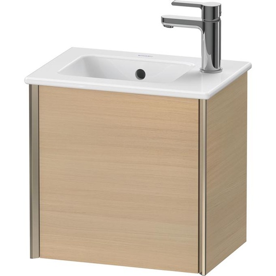 XViu Duravit vasque XV4024LB171 41x29x40cm, suspendu, champagne mat, charnières à gauche, chêne méditerranéen