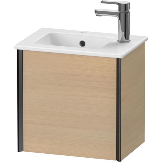 XViu Duravit vasque XV4024LB271 41x29x40cm, suspendu, noir mat, charnières à gauche, chêne méditerranéen