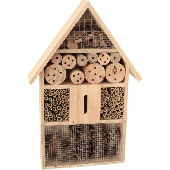 XXL 50 cm Hôtel pour insectes Nature Nichoir pour abeilles, papillons, coléoptères - Maison en bois pour insectes