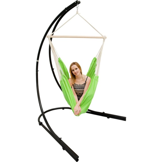 XXL Fauteuil hamac avec support Chaise hamac pour 2 Chaise longue suspendue Lime Vert