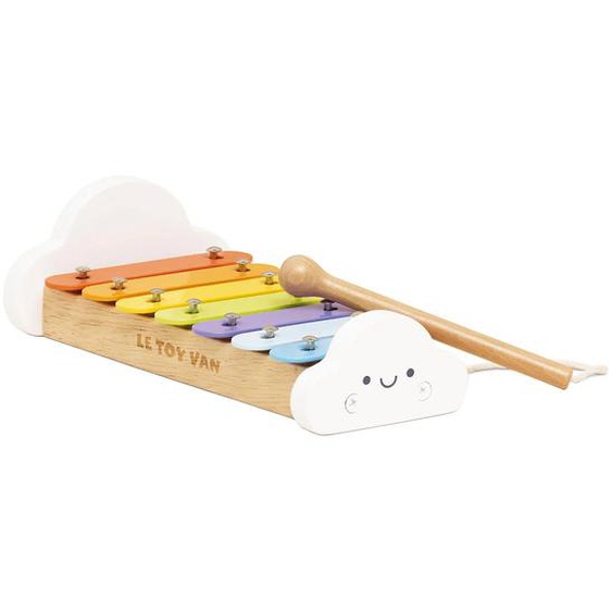 Xylophone Arc-en-ciel En Bois Et Métal Blanc