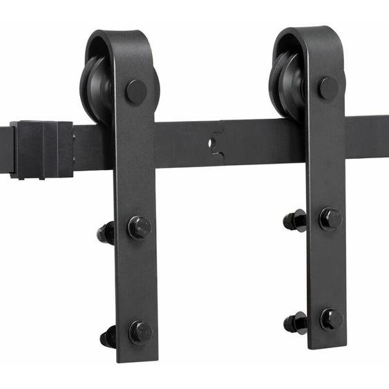 Yaheetech - 6,6FT/200 cm Quincaillerie Kit de Rail pour Porte Coulissante - Hardware Ensemble Industriel pour Porte Suspendue Sliding Barn Door en
