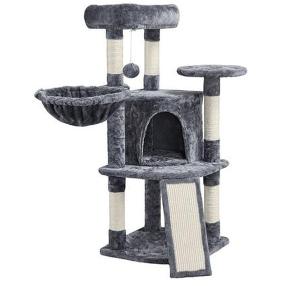 Yaheetech - Arbre à Chat Griffoir Grattoir Tour pour Chat avec Centre dactivités Arbre a Chat Hauteur 107cm Gris Foncé