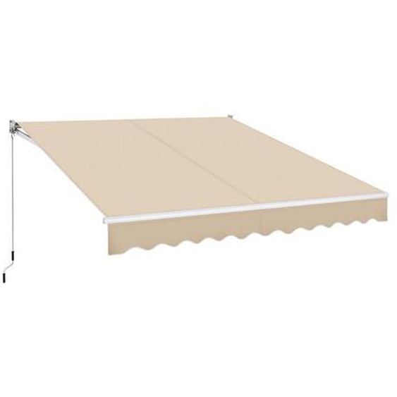 Yaheetech - Auvent Fixer au Mur Rétractable Réglable en Inclinaison 5°-35°, Store Banne Manuel avec Manivelle, Résistant aux uv et à leau pour