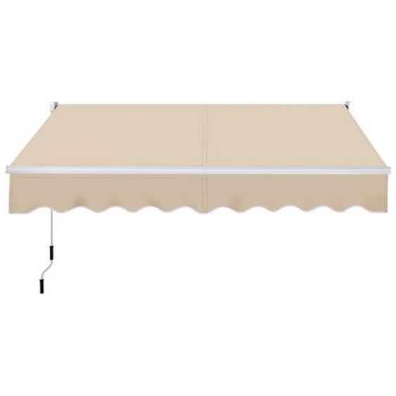 Yaheetech - Auvent Fixer au Mur Rétractable Réglable en Inclinaison 5°-35°, Store Banne Manuel avec Manivelle, Résistant aux uv et à leau pour