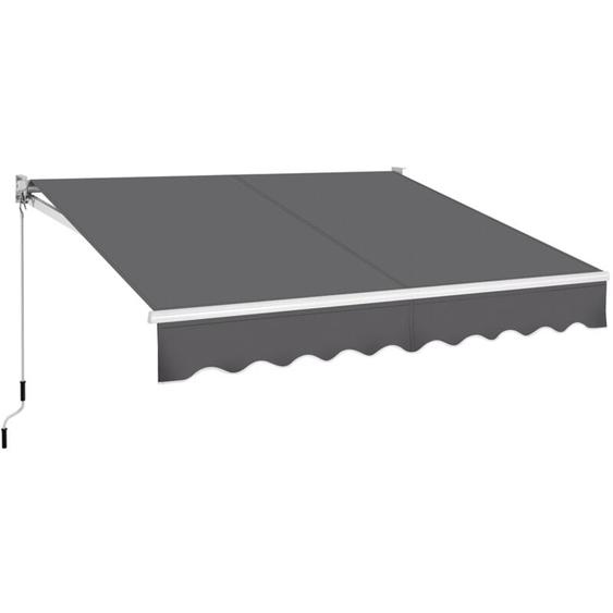 Auvent Rétractable de Contrôle Manuel 250 x 200 cm Auvent dentrée et de Fenêtre avec Protection Solaire Auvent Réglable pour Balcon Terrasse Café
