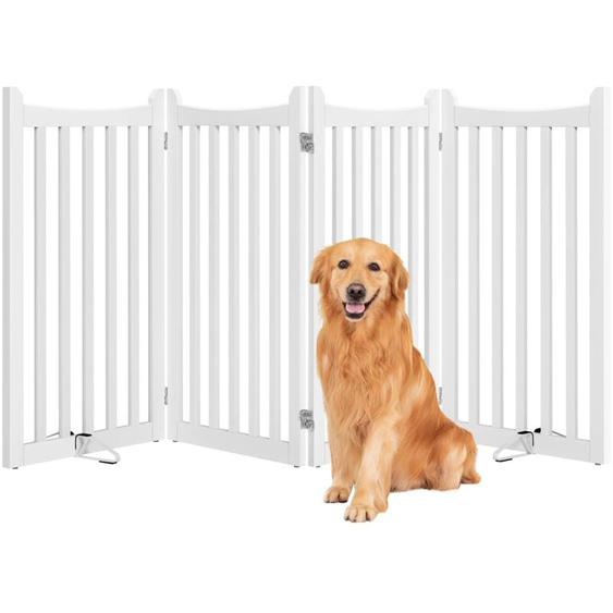 Yaheetech - Barrière de sécurité autoportante Pliable 4 Panneaux Parc pour Chien en Bois 50x90 cm Barrière pour Chien Intérieur Enclos Chien Clôture