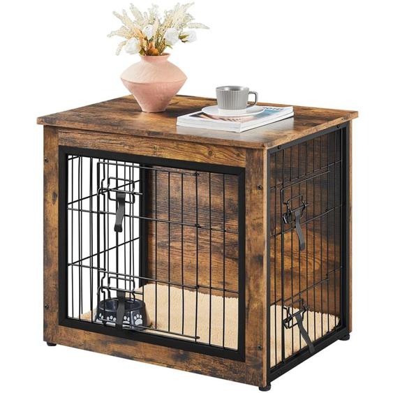 Yaheetech - Cage pour Chien Intérieur Cage pour Animaux Maison pour Chien Niche en bois pour Animaux de Compagnie 69×51×61 cm Brun